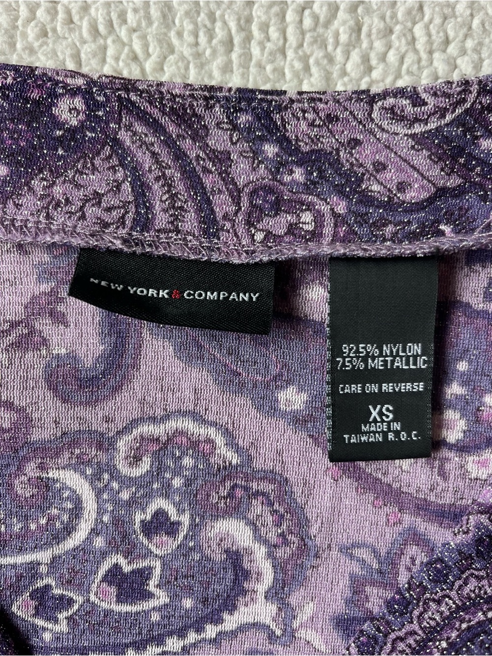 90S Y2K NY & CO PURPLE SHEER FLARE 70S INSPIRED GOING OUT TOP XS HIPPIE CHIC - Picture 4 of 7